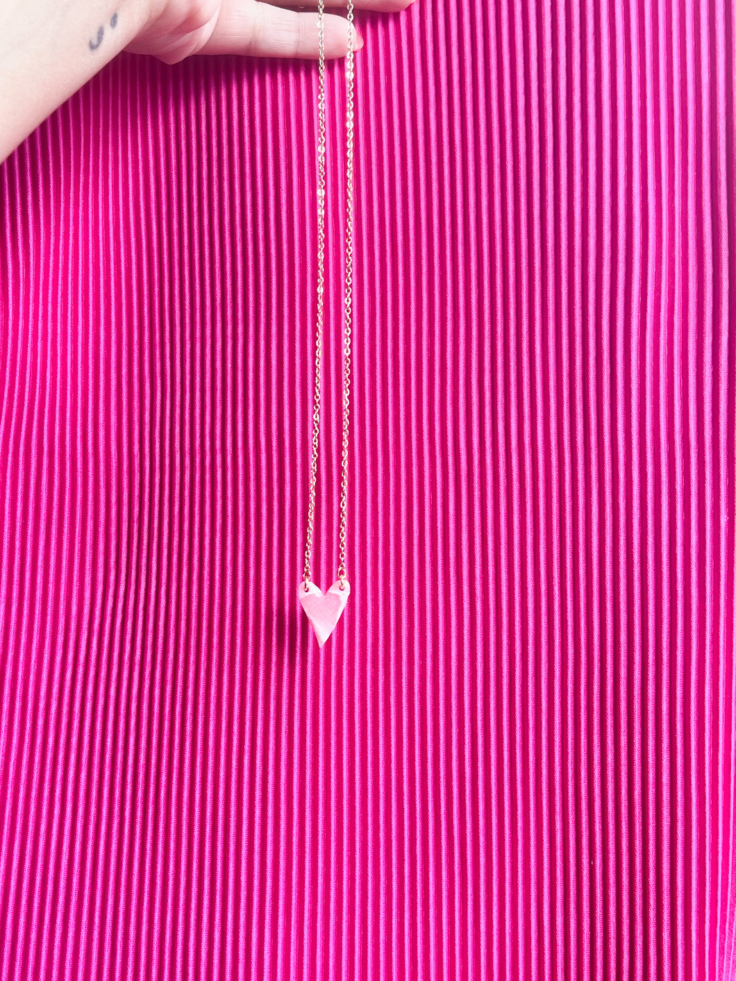 Heart Necklace (Pink Quartz)